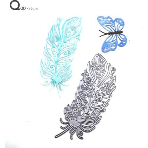 Scrapbook Childrens Feather Metal Cutting Dies Handmade Tools DIY Card Make Mould Model Craft Decoration New 2021 Wholesale