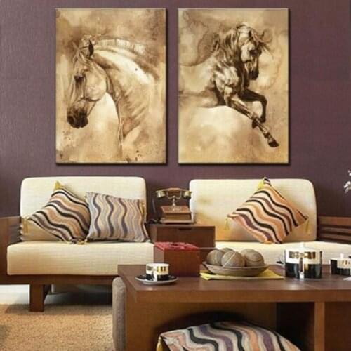 MODERN ABSTRACT HUGE WALL ART OIL PAINTING ON CANVAS -Horse free shipping