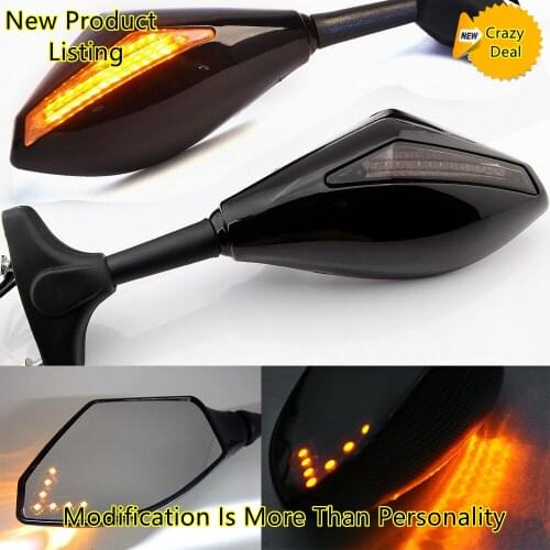 LED Arrow Turn Signal Integrated Rear view Sport mirror motorcycle For Suzuki GSXR600 GSXR1000 Motorcycle Mirror Honda CBR1000RR