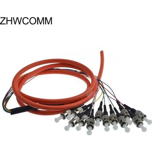 ZHWCOMM ST 12 core 1.5m multi-mode fanout fiber optic Pigtails High quality Fiber Optical Patch Cord Free shipping