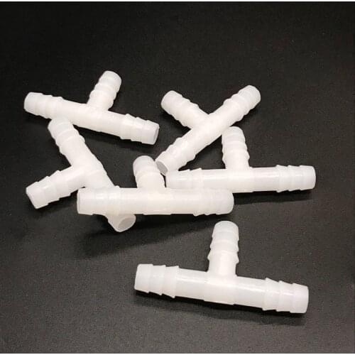 10pcs 8mm Plastic Aquarium Connectors Tee Straight T-shaped 3 Way Connector for Water Air Pump Fish Tank Aquarium Accessories