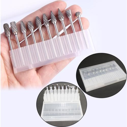 10pcs Dental Lab Steel Carbide Burs 2.35mm for Polishing Teeth Drill Handpiece