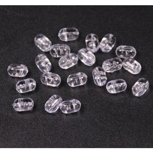 100pcs Transparent Fishing Cross Beads Plastic Clear Floats Beads Double Pearl Drill Cross Fishing Lures Beads Rig Accessory