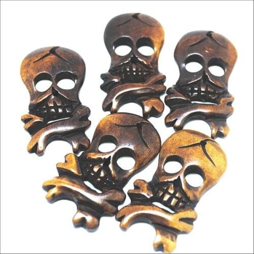 Nature bone beads carving skull head shapes size 43x25mm top fashion beads accessories diy beads for charm pendants making