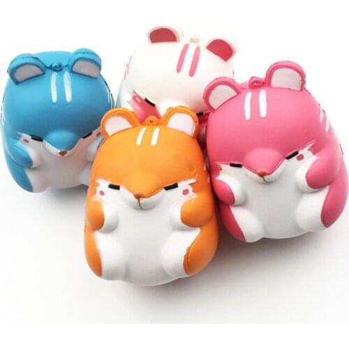 20PCS Besegad Cute Kawaii Soft Colorful Simulation Hamster Toy Slow Rising for Relieves Stress Anxiety Home Decoration