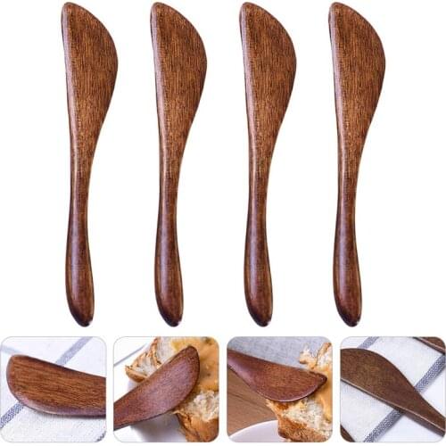 4pcs Chic Prime Sturdy Wood Jam Knife Wooden Butter Knife Wood Bread Knife