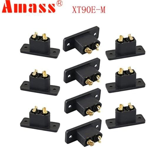 5/10PCS AMASS Black XT90E-M Battery Plug Gold-Plated Male Connector DIY Connecting Parts for RC Aircraft Drone Accessories