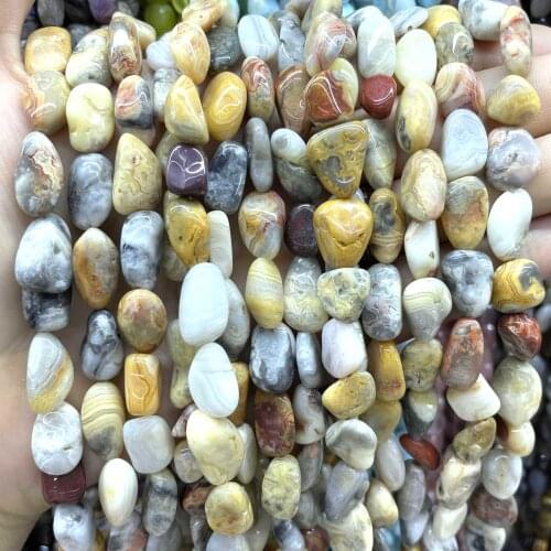 5-12mm Natural Crazy Agates Loose Spacer Stone Beads For Jewelry Making Charm DIY Necklace Bracelet Accessories Material 15"