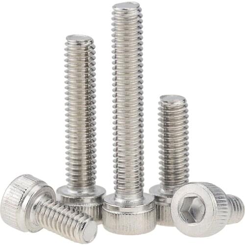 5PCS M4x6 8 10 12 16 20 25 30 35 40 Hexagon Hex Socket Cap Head Screw Stainless Steel Allen Bolt DIN912 Hex Screw M4*6 M4*12