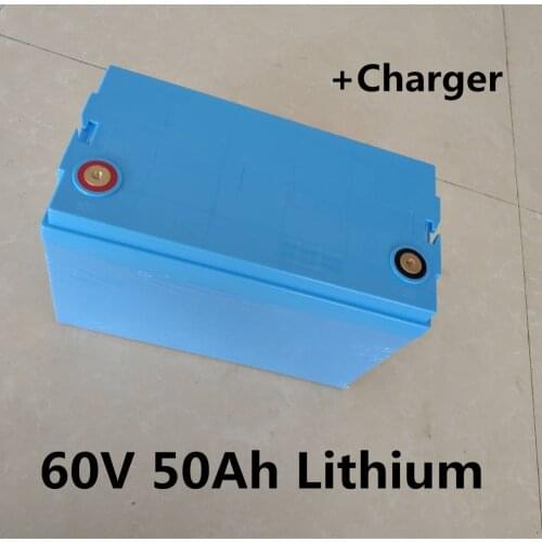 60V 50Ah Lithium li ion battery pack with BMS for motorcycle energy storage system electric scooter power supply+3A charger