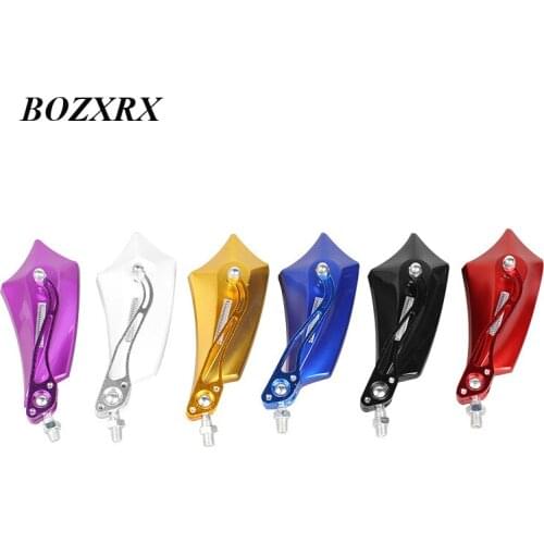 BOZXRX 2PCS/pair Motorbike Side Mirrors Universal Colorful 10MM 8MM For Honda Suzuki yamaha Kawasaki Motorcycle Rearview Mirror