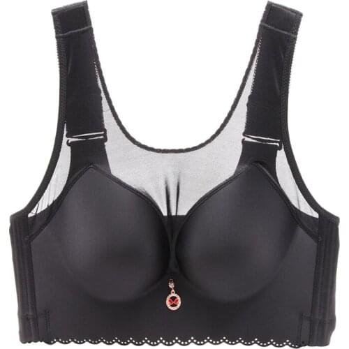 Push Up Bra for Women Plus size Bralette Seamless Wire Free Brassiere CDE Cup Sexy Mesh Underwear Ultra-thin Breathable Lingerie