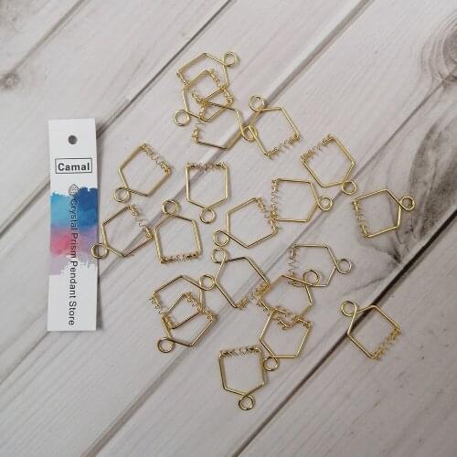 Camal 100pcs 14*20mm Gold Plated Metal Hook Connector w/ Spring For Hanging Crystal Pendant Chandelier Lamp Lighting Part