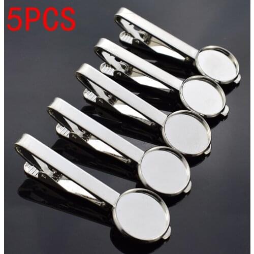 Diy Men Cufflinks Tie Clips Pins Blank Cabochon Base Tray Flat Fit 16mm Glass Cabochon Handmade Jewelry Accessories