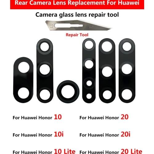 Rear Back Camera Glass Lens Cover For Huawei Honor 10X 7A 10i 10 20i 20S 20 30S 30 Pro Lite V30 Y9 Prime 2019 Replacement