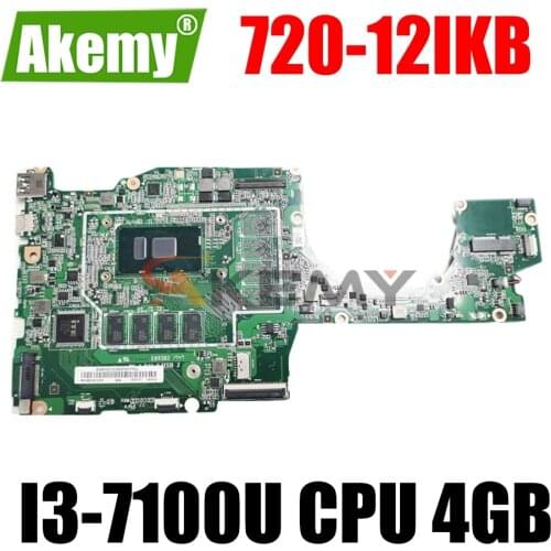 E89382 MV-4 94V-0 FRU:5B20Q12235 For Lenovo Yoga 720-12IKB Laptop Motherboard With I3-7100U CPU 4GB RAM 100% Fully Tested
