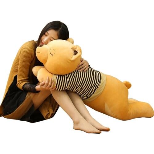 Dorimytrader 2018 cute soft cartoon lying bear plush toy big stuffed anime bears animals pillow gift decoration 70cm 90cm 110cm