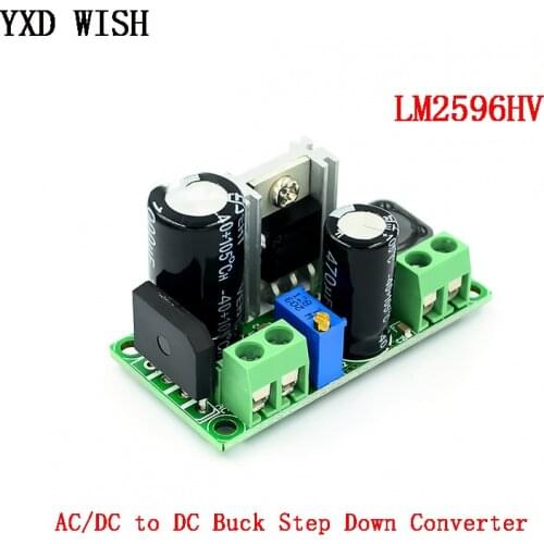 LM2596HV AC/DC to DC Buck Step Down Converter Module 3v 3.3V 5V 6V 9V 12V 15V 24V DC 5V-50V Adjustable Step-Down 3A Power Supply