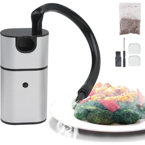 Molecular Cuisine Smoking Food Cold Smoke Generator Meat Burn Smokehouse Cooking Smoker Smoking Gun for BBQ Grill Smoker Wood