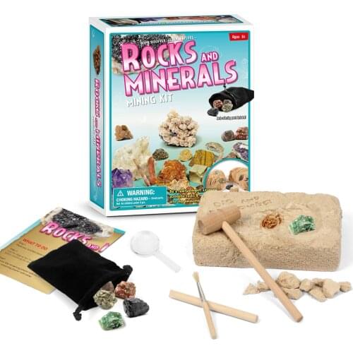 5pcs Rocks and Minerals Kit Gems Archaeology Dig-out Mineral Mine for Children Educational Toys for Christma Gift Birthday
