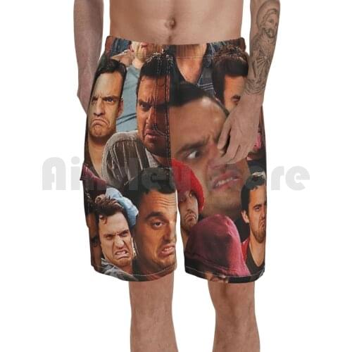 New Girl-Nick Miller Beach Shorts Men Beach Pants Swim Trunks New Girl New Girls Jake Johnson Nick Miller Nick Jake