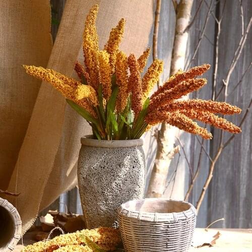 One Bouquet Grain Branch High Simulation Plant for Home Decors Festival Party Decoration Flowers Artificial