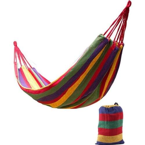 Single Double Thick Canvas Hammock Outdoor Camping Indoor Leisure Swing Student Dormitory Hammock Artifact High Quality