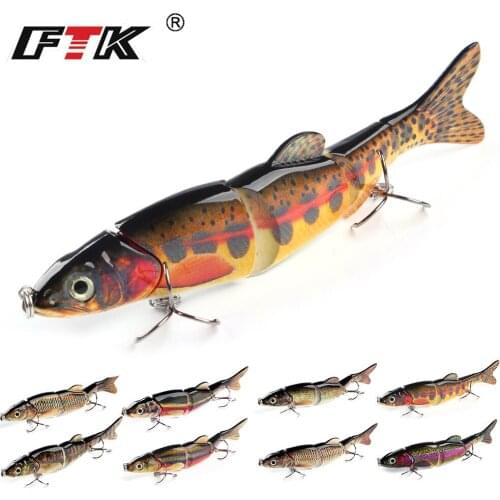 FTK Fishing Lure 1pc Swim Bait Wobbler Hook Tackle 5 Segment 165mm/39g Assorted Bass Topwater Crankbait Floating Hard Sinking HF