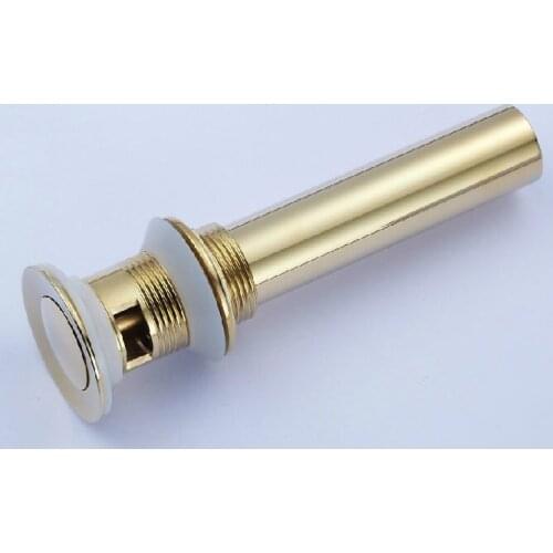 Luxury Gold Color Polished Brass Pop Up Bathroom Sink Basin Waste / Drain With Overflow asd038