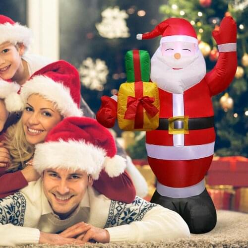 Christmas Inflatable Santa Claus Night Light Figure Outdoor Garden Toys Christmas Party Decorations New Year 2020 US EU Plug
