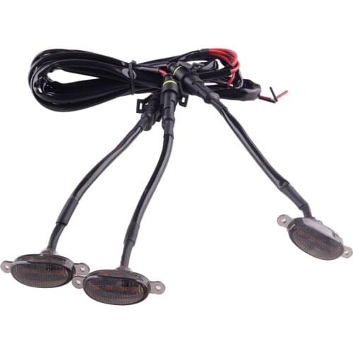 3Pcs Black Lens Car Front Grille LED Light Lamp Raptor Style Fit for GMC Canyon 2015 2016 2017 2018 2019 2020 2021