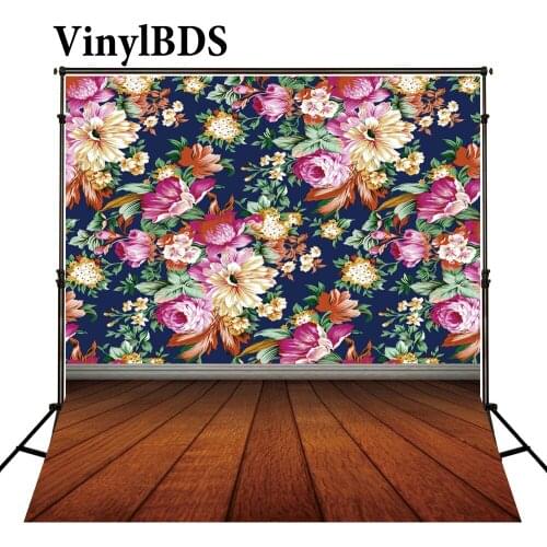 VinylBDS Baby Background Photography Colour Rose Flower Backdrop Photo Wooden Floor Backdrops Backgrounds For Photo Studio