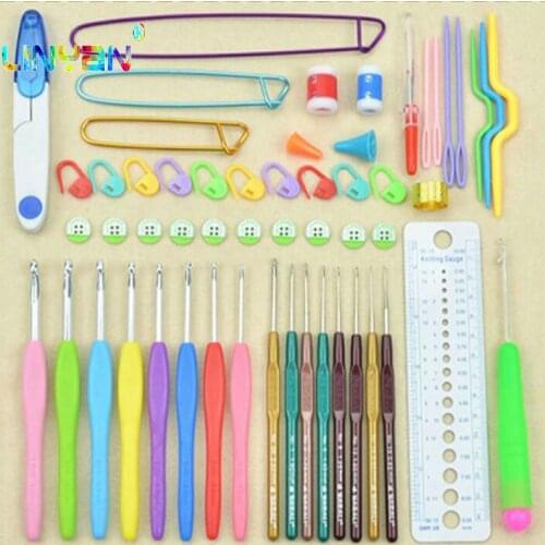 New 16 pieces Super thick plastic crochet hook 0.65MM-6.0MM Knitting needles pins candy Colorful Plastic kit Weaving needle t4