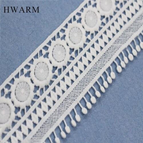High Quality Pompom Lace Fabric Ribbon Diy Embroidery Wedding Sewing Trim Process Water Soluble MilkSilk White Skirt Accessories
