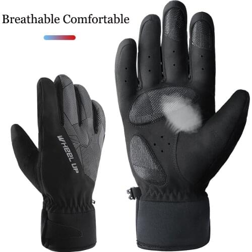 Winter Gloves Touchscreen 1 Pair Motorcycle Gloves Waterproof Bike Gloves Men Keep Warm Breathable Wear-resistant Reflective