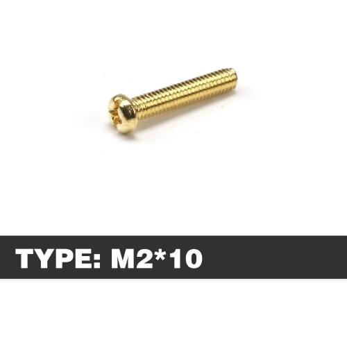 100pcs M2*10 Brass Machine Screws Pan Head Phillips Screws