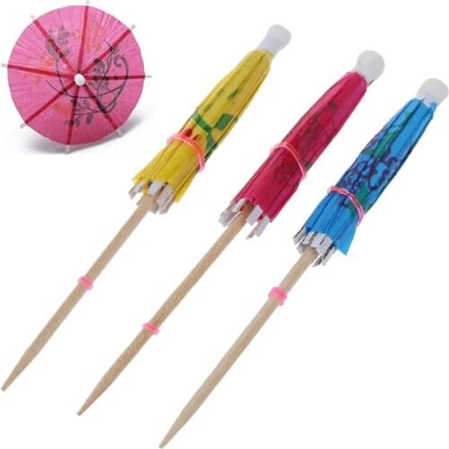 144 Paper Tropical Hawaiian Cocktail Drink Parasol Umbrella