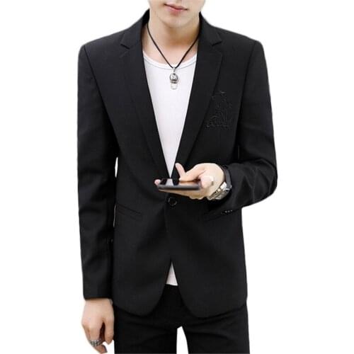 2019 Creative Mens Casual Suit Korean Slim Mens Suit Embroidered Mens Black Blazer More Size M-XXXL 4XL