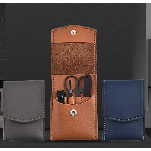 4Pcs/Set Professional Nail Clippers Set Pedicure Manicure Stainless Steel Cuticle Scissor Pusher Tweezers Nail File Nail Cutter