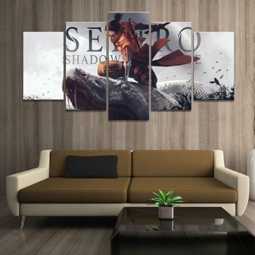 5 Piece SEKIRO Shadows Die Twice Games Art Print Canvas Paintings Wolf Ninja Picture Wall Paintings for Home Decor3
