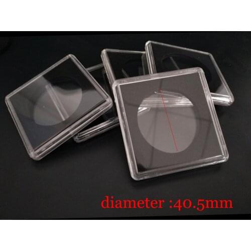 50 pcs 40.5mm Collection Anti Scratch Case Coin Capsule Storage Box Organizer Container Direct Fit Square Protective Transparent