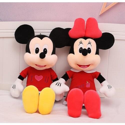 50CM 60CM Big Size Disney Mickey Mouse Plush Toy Cartoon Minnie Mouse Soft Stuffed Dolls For Kids Boys Girl Friend Gift