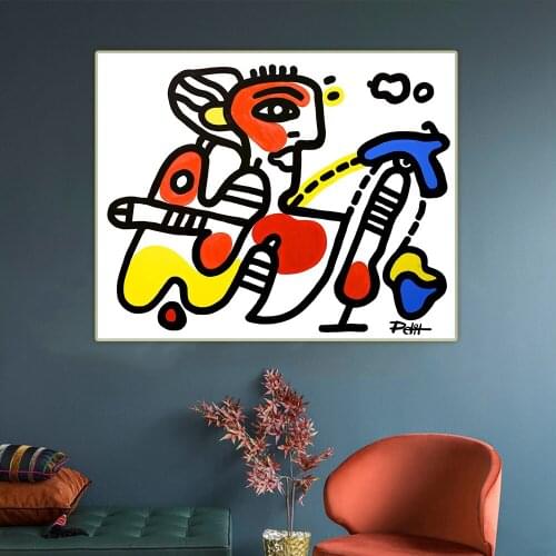 Espace sombre, by Jean Pierre Petit Abstract cartoon Canvas Oil Painting Artwork Aesthetic Picture Wall Decor Home Decoration