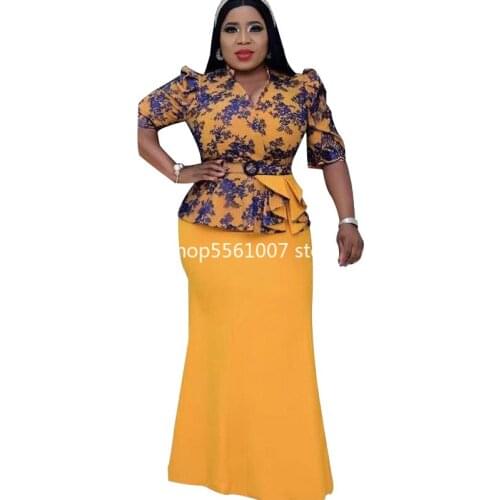 African Maxi Dresses For Women 2021 Vetement Femme Dashiki 3/4 Sleeve Print Africa Dress Clothes Dashiki Ankara Dresses Ladies