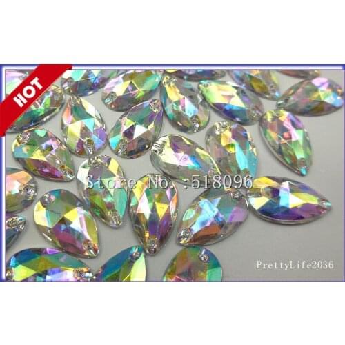 HIGH Quality Acrylic Droplet Pear Shiny AB 11x18mm 200pcs Rhinestones For Sewing Wedding Decoration Stones Strass Crystal Diy