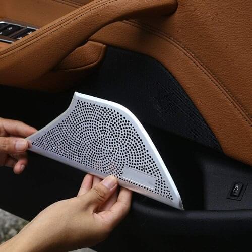 Aluminum Alloy Car Front Door Speaker Cover Trim For BMW New 5 Series G30 2017 2018