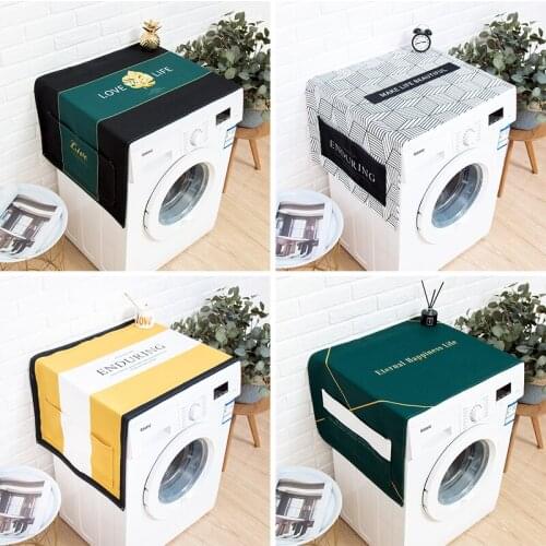 Modern Nordic Style Washing Machine Cover Dust Cover Cloth Refrigerator Cover Towel Dust Cover