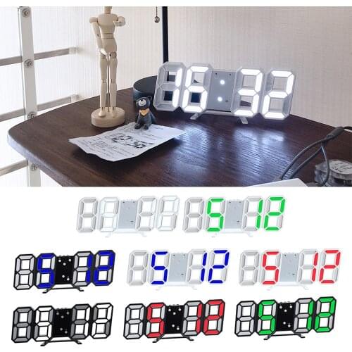 8 Shaped 3D Digital Table Wall Clock LED Nightlight Date Time Display Alarm USB Home Decoration Living room Night Light