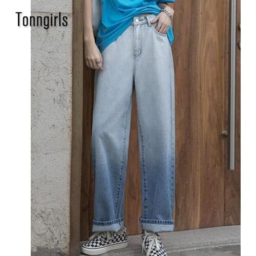 Tonngirls Tie Dye Jeans Women 2021 Wide Leg Denim Jeans Female Vintage Loose High Waited Boyfriend Jeans For Women Korean Style