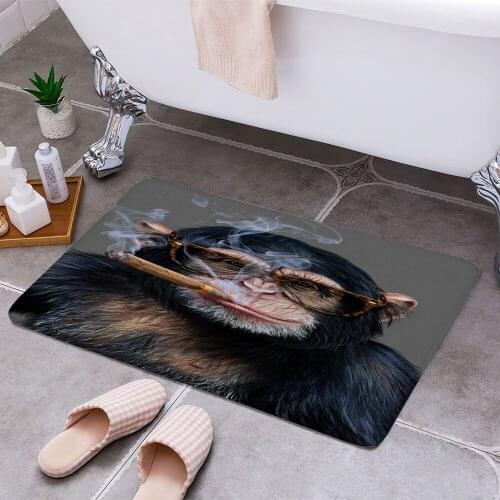 Hipster Chimpanzee Cigar 3D Print Doormats Rectangle Non-Slip DoorMat Bedroom Kitchen Entrance Print Door rugs Dropshipping